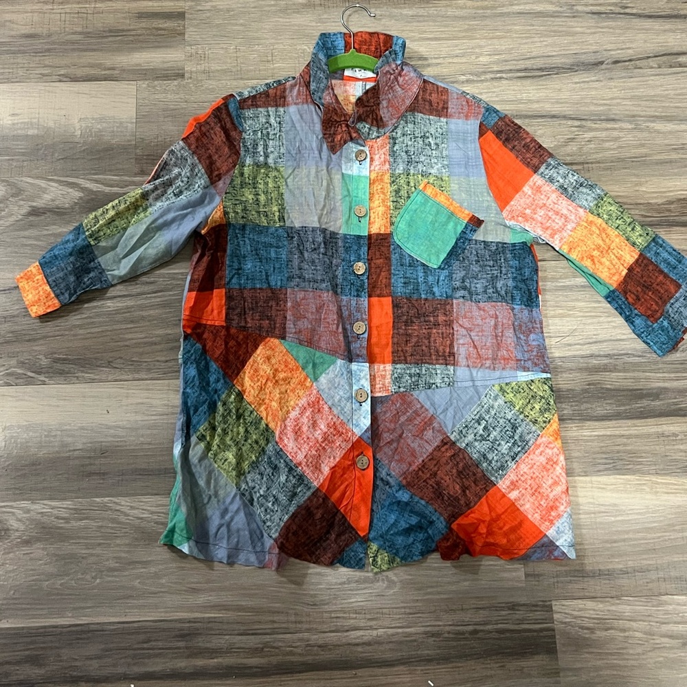 Terra funky rainbow patterned shirt